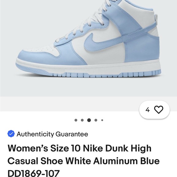 Nike Dunk High – Aluminum Blue – Size 7.5 - Picture 9 of 12